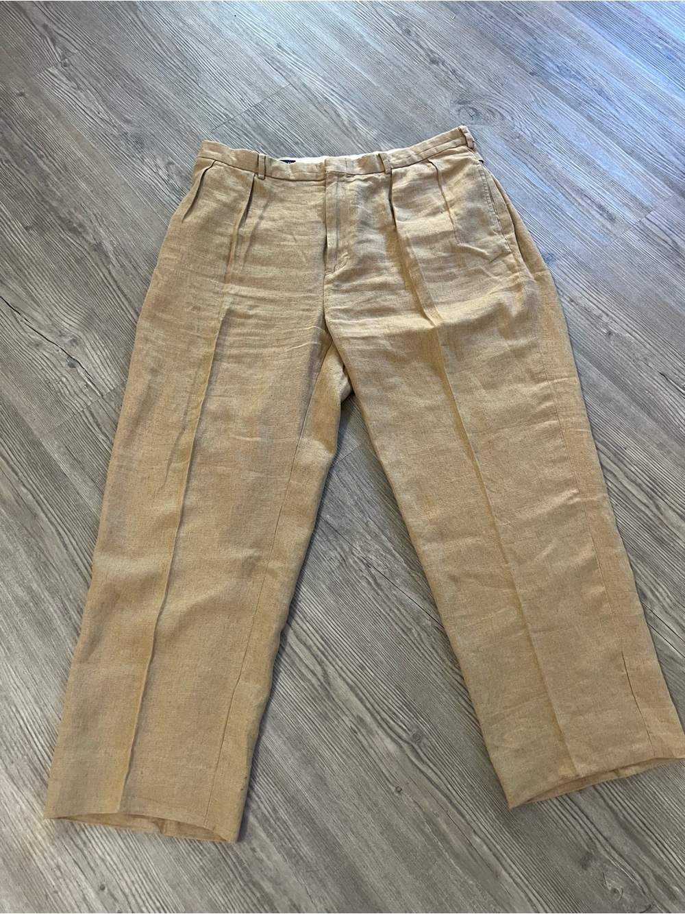 Vintage Polo Ralph Lauren Pleated Linen Trousers Pants 38/30 Side Adjusters